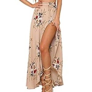 Floral Wrap Maxi Skirt